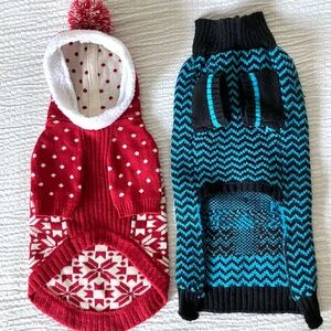 Blueberry Pet Christmas Tree Snowflake Sweater Coat Hoodie Dog Cat Pets Red Blue